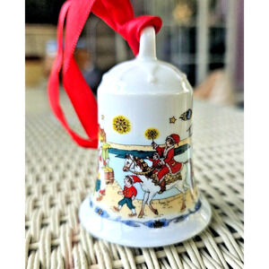 Hutschenreuther 1999 Ole Winther Amsterdam Canal Christmas Bell Ornament 3"